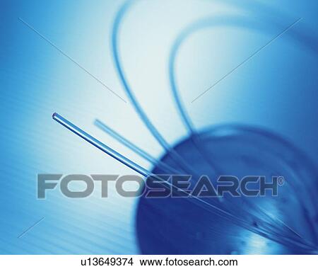 Picture - Globe and fiber optics, computer graphic, toned image. Fotosearch
