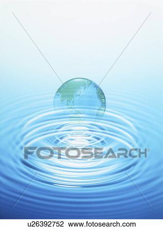 Globe and rippled water View Large Photo Image Stock Image - Globe and rippled water. Fotosearch