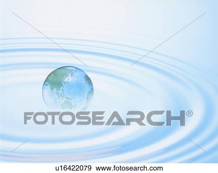 Globe and rippled water View Large Photo Image Stock Photo - Globe and rippled water. Fotosearch