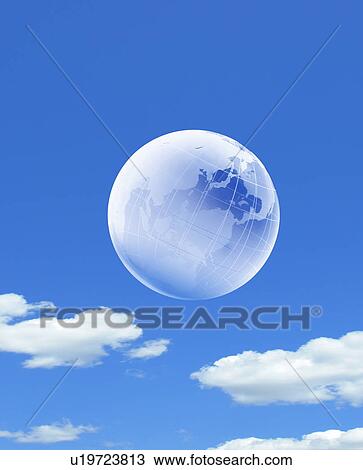 Globe floating in the air View Large Photo Image Stock Image - Globe floating in the air. Fotosearch