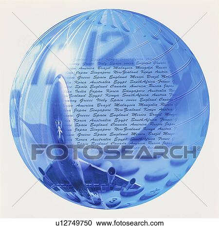 Stock Image - Globe representing global business travel. Fotosearch