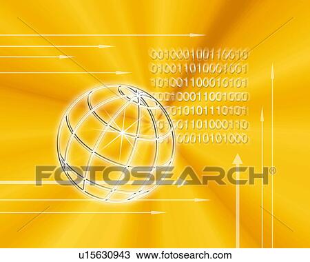 Globe with binary codes and arrows View Large Photo Image Stock Image - Globe with binary codes and arrows. Fotosearch