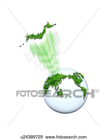 Globe with Japan standing out View Large Photo Image Stock Photo - Globe with Japan standing out. Fotosearch