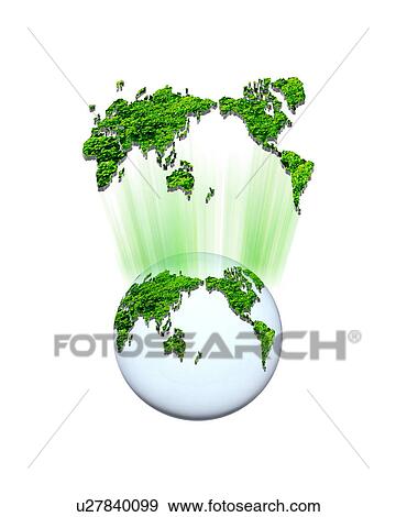 Stock Photo - Globe with world map. Fotosearch