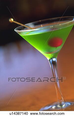 Stock Image - Green cocktail. Fotosearch