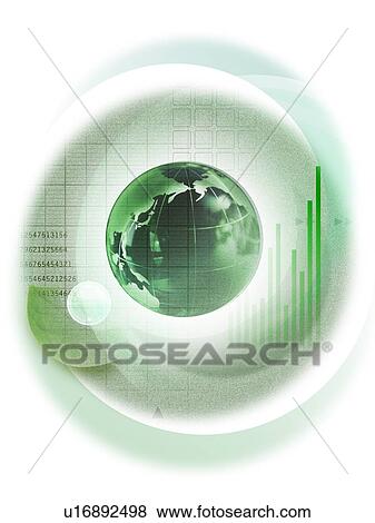 Green image of earth and business figures View Large Photo Image Stock Photo - Green image of earth and business figures. Fotosearch