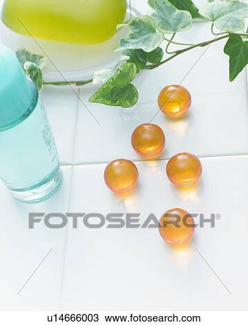 Stock Image - Grooming products in the bathroom. Fotosearch
