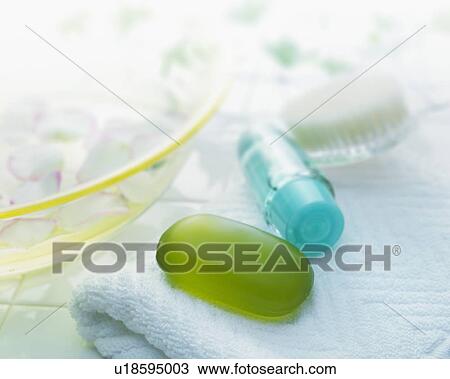 Stock Image - Grooming products in the bathroom. Fotosearch