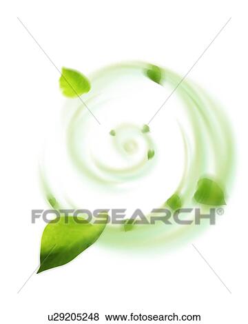 Stock Photo - Group of leaves in spiral motion. Fotosearch
