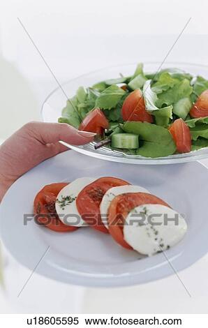 Hand holding two salad plates View Large Photo Image Stock Photography - Hand holding two salad plates. Fotosearch