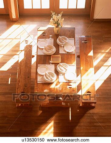 Hardwood floor and dining table View Large Photo Image Stock Image - Hardwood floor and dining table. Fotosearch