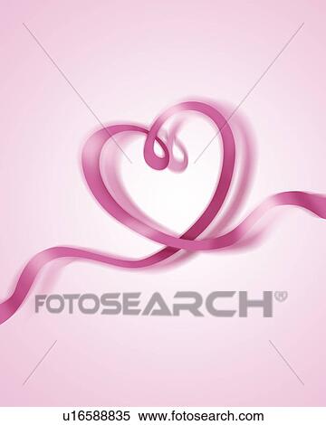 Stock Photography - Heart shape made by a curling ribbon. Fotosearch
