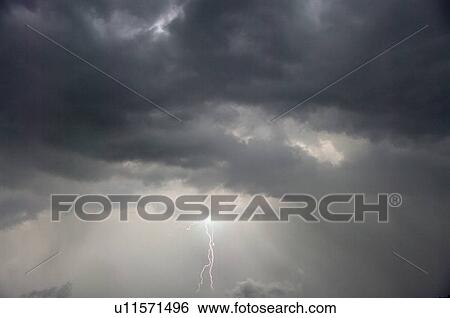 Heavy Thunderclouds and Lightning View Large Photo Image Stock Photograph - Heavy Thunderclouds and Lightning . Fotosearch