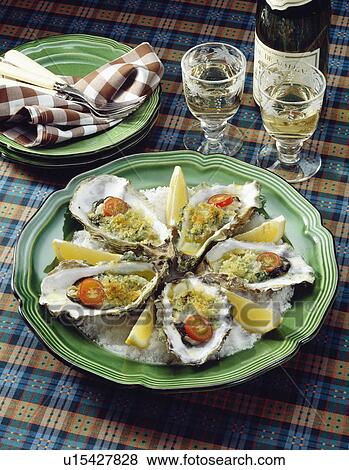 Stock Photo - Herb Roasted Oyster. Fotosearch