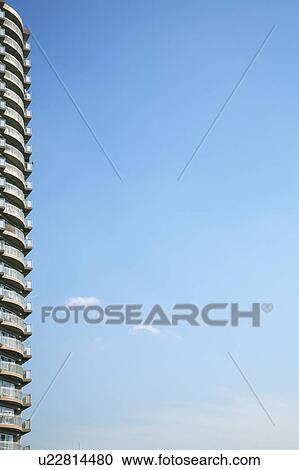 Stock Image - High rise apartment building, Ota ward, Tokyo Prefecture, Honshu, Japan. Fotosearch