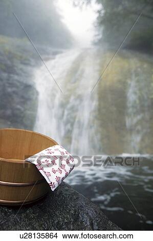 Hot spring, bucket and towel View Large Photo Image Picture - Hot spring, bucket and towel. Fotosearch