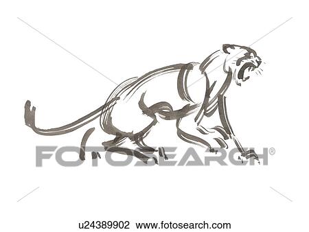 Howling Lion, Gray Ink Illustration View Large Photo Image Stock Image - Howling Lion, Gray Ink Illustration. Fotosearch