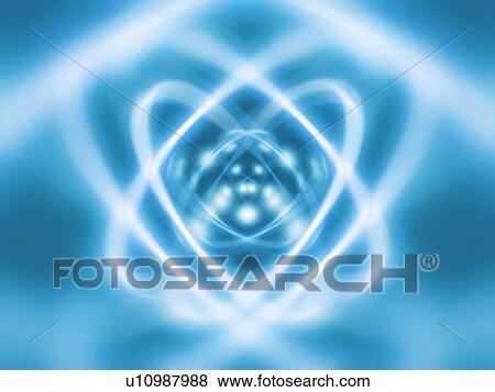 Stock Photo - Illuminated blue rings and circles of light. Fotosearch