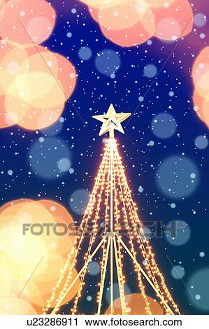 Illuminated Christmas Tree View Large Photo Image Stock Image - Illuminated Christmas Tree. Fotosearch