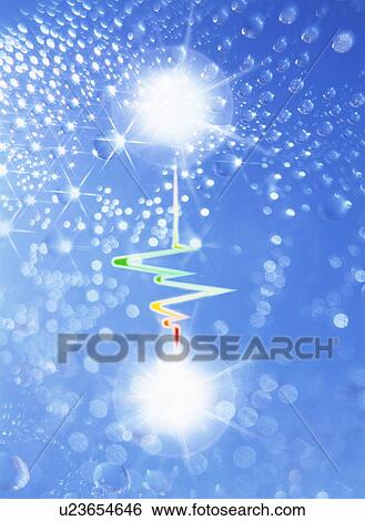 Stock Photograph - Illuminated points of a pulse trace. Fotosearch