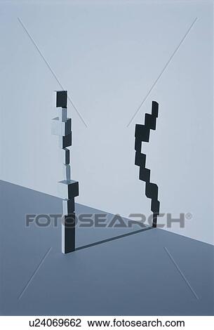 Stock Image - Illustration of Blocks and the Shadows. Fotosearch