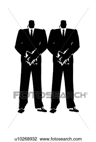 Illustration of bodyguards, white background View Large Photo Image Stock Image - Illustration of bodyguards, white background. Fotosearch