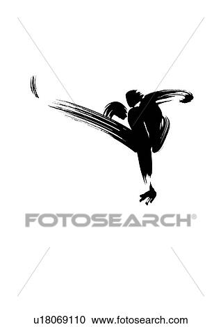 Stock Image - Illustration of businessman exercising, white background. Fotosearch