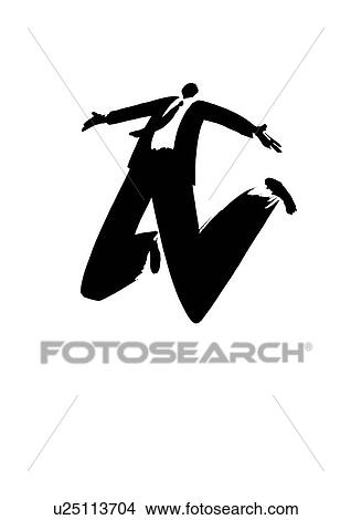 Illustration of businessman jumping, white background View Large Photo Image Picture - Illustration of businessman jumping, white background. Fotosearch
