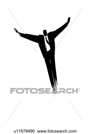 Illustration of businessman jumping, white background View Large Photo Image Stock Image - Illustration of businessman jumping, white background. Fotosearch
