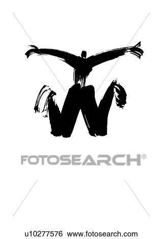 Stock Photograph - Illustration of businessman jumping, white background. Fotosearch