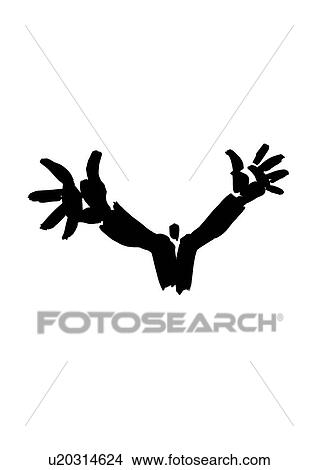 Illustration of businessman with hands raised, white background View Large Photo Image Picture - Illustration of businessman with hands raised, white background. Fotosearch