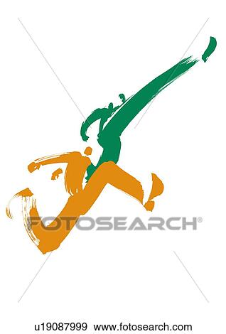 Stock Photo - Illustration of businessmen dancing, white background. Fotosearch