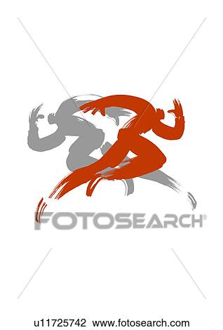 Illustration of businessmen running, white background View Large Photo Image Stock Image - Illustration of businessmen running, white background. Fotosearch