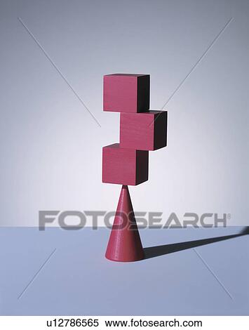 Stock Photography - Illustration of Cubes and Circular Cones. Fotosearch