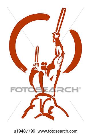 Stock Photo - Illustration of man playing drum, white background. Fotosearch