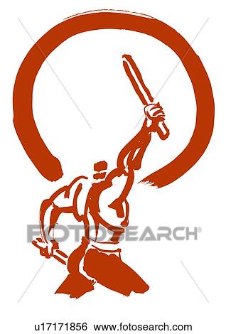 Stock Photograph - Illustration of man playing drum, white background. Fotosearch