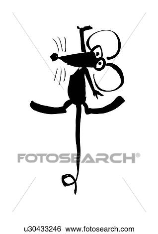 Stock Photograph - Illustration of mouse dancing, white background. Fotosearch