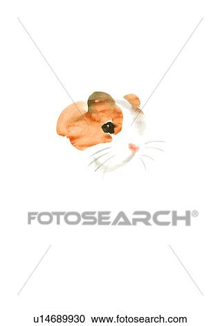 Stock Image - Illustration of mouse, white background, copy space. Fotosearch