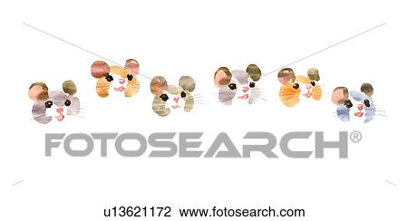 Illustration of six mice smiling, white background View Large Photo Image Stock Image - Illustration of six mice smiling, white background. Fotosearch