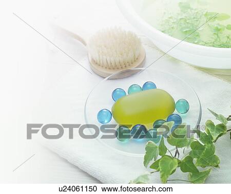Stock Image - Ivy and toiletries. Fotosearch