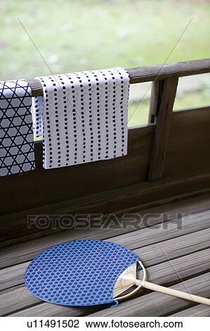 Japanese fan and towels View Large Photo Image Stock Image - Japanese fan and towels. Fotosearch