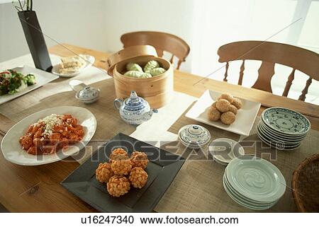 Japanese food on dining table View Large Photo Image Stock Image - Japanese food on dining table. Fotosearch