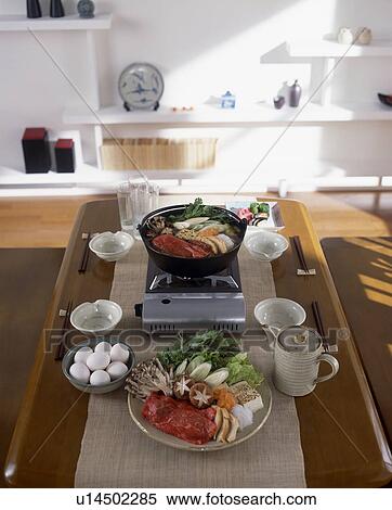 Stock Photography - Japanese meal arranged on dining table. Fotosearch