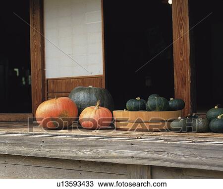 Japanese pumpkin on a deck View Large Photo Image Stock Image - Japanese pumpkin on a deck. Fotosearch