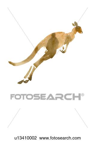 Jumping Kangaroo, Ink Brush Illustration View Large Photo Image Stock Image - Jumping Kangaroo, Ink Brush Illustration. Fotosearch