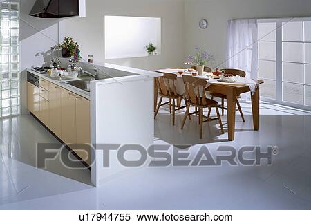 Kitchen counter and dining table View Large Photo Image Stock Photography - Kitchen counter and dining table. Fotosearch