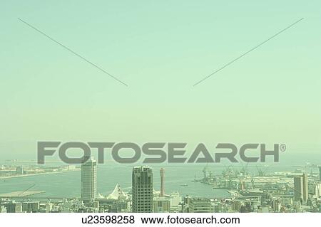 Kobe City in Bay Area View Large Photo Image Stock Photo - Kobe City in Bay Area. Fotosearch