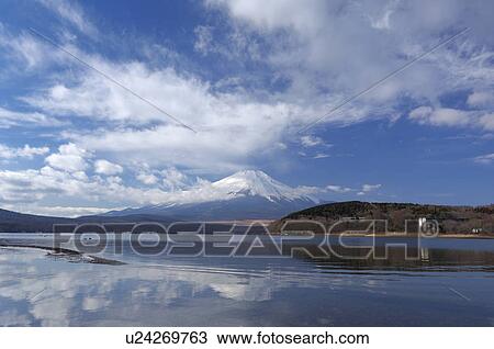 Lake Yamanakako and Mt. Fuji View Large Photo Image Stock Image - Lake Yamanakako and Mt. Fuji. Fotosearch