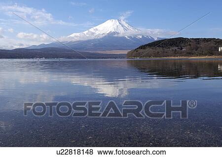 Lake Yamanakako and Mt. Fuji View Large Photo Image Stock Photo - Lake Yamanakako and Mt. Fuji. Fotosearch