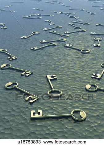 Stock Image - Large group of keys. Fotosearch